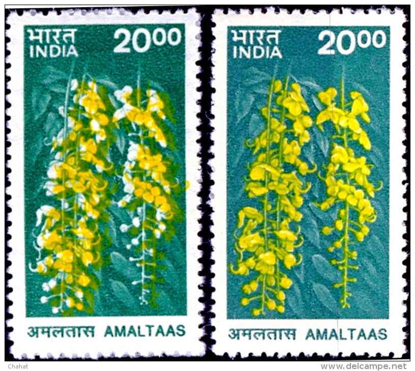 ERRORS-FLORA-AMALTAS-ERROR-COLOR SHIFTING-INDIA-MNH-SCARCE-B9-362 - Errors, Freaks & Oddities (EFO)