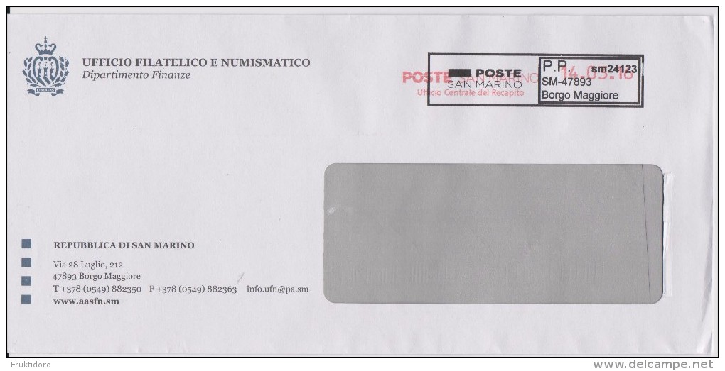 San Marino Envelope Port Payé - Cancelled 14.03.2016 - Abarten Und Kuriositäten