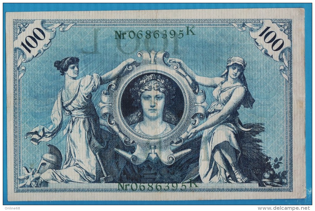 DEUTSCHES REICH 100 MARK 7.02.1908  Alpha 0686395K   P#34 - 100 Mark