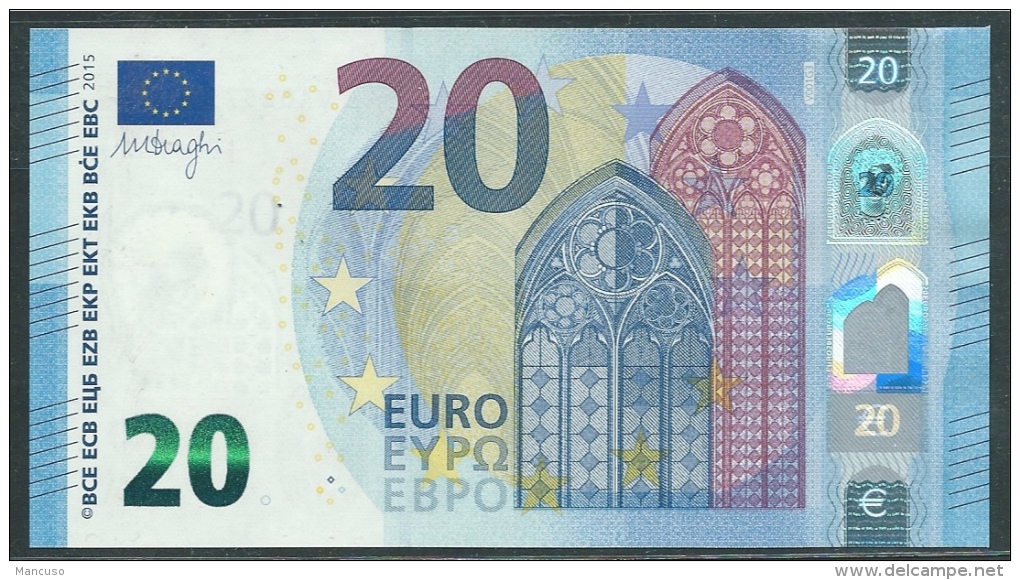 &euro; 20 SPAIN  VA V001 G3  DRAGHI  UNC - 20 Euro