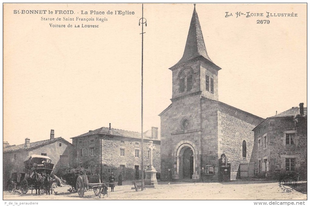 CPA 43 SAINT BONNET LE FROID LA PLACE DE L'EGLISE - Sonstige & Ohne Zuordnung