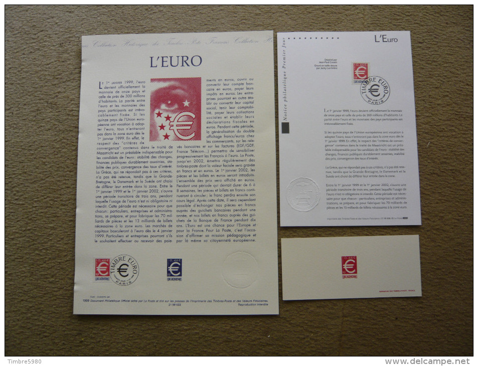 FRANCE  DOCUMENTS SUR L'EURO - Collections (sans Albums)