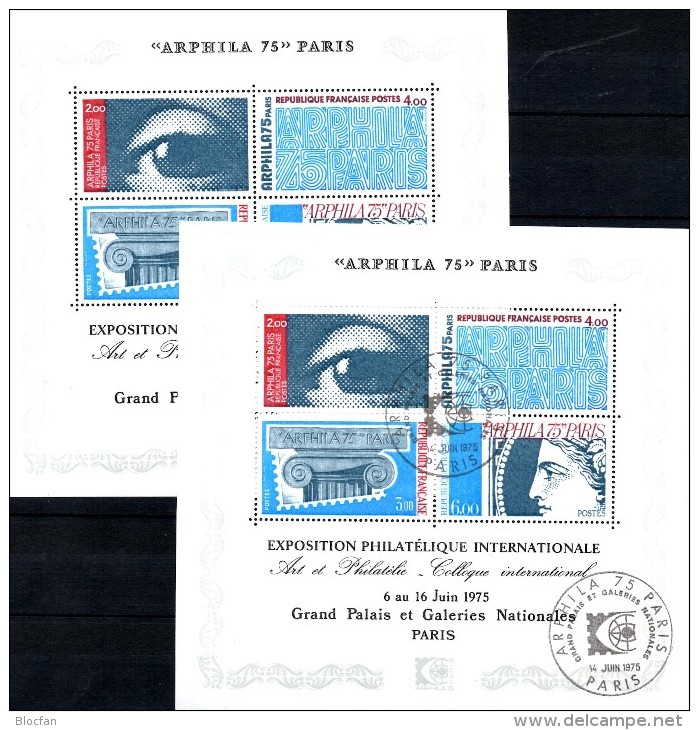 Blocks EXPO Arphila 1975 Frankreich Bl.5 **/o 16€ Kunst Gemälde Bloques Hojitas Hb Blocs Art M/s Topics Sheets Bf FRANCE - Collectors