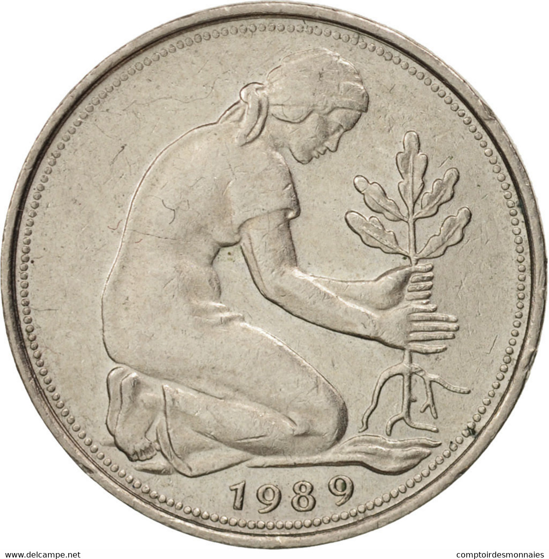 Monnaie, République Fédérale Allemande, 50 Pfennig, 1989, Stuttgart, SUP - 50 Pfennig