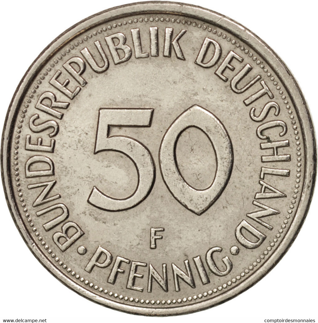 Monnaie, République Fédérale Allemande, 50 Pfennig, 1980, Stuttgart, TTB+ - 50 Pfennig