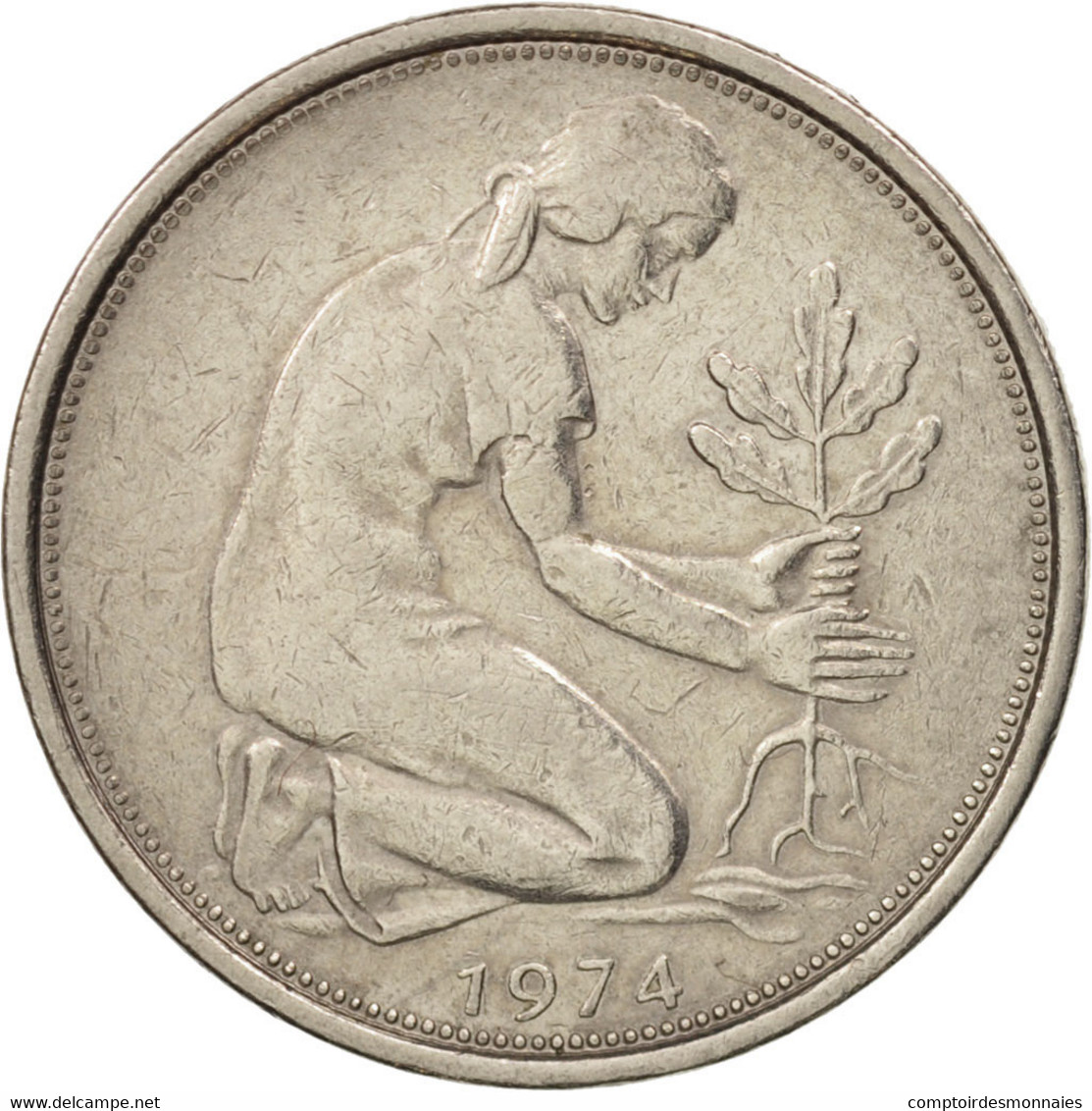 Monnaie, République Fédérale Allemande, 50 Pfennig, 1974, Hamburg, TTB - 50 Pfennig