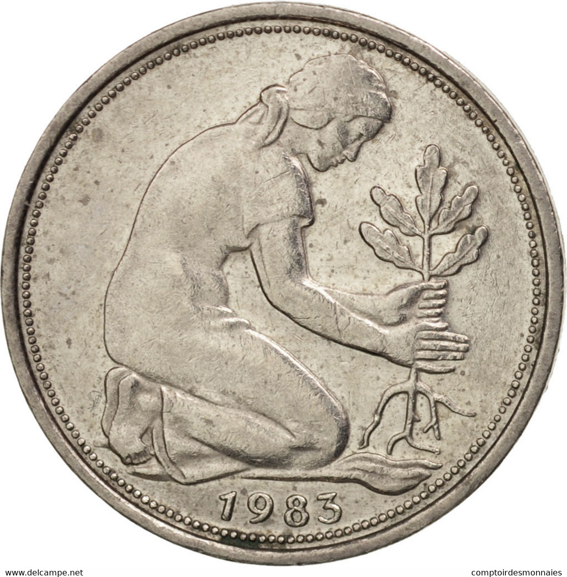 Monnaie, République Fédérale Allemande, 50 Pfennig, 1983, Karlsruhe, SUP - 50 Pfennig
