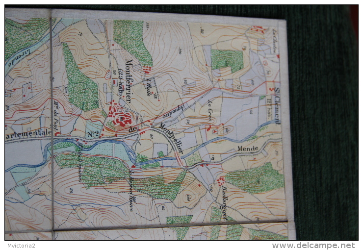 CARTE GEOGRAPHIQUE ENTOILEE - Montpellier , Castelnau, Teyran, Grabels, Lattes, St Jean De Vedas, Pérols.. - Geographical Maps