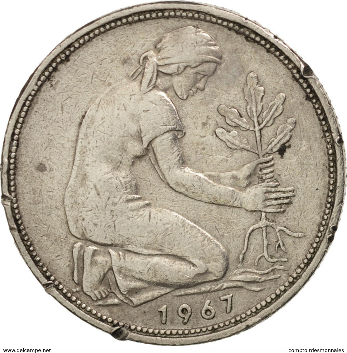 Monnaie, République Fédérale Allemande, 50 Pfennig, 1967, Hamburg, TTB - 50 Pfennig