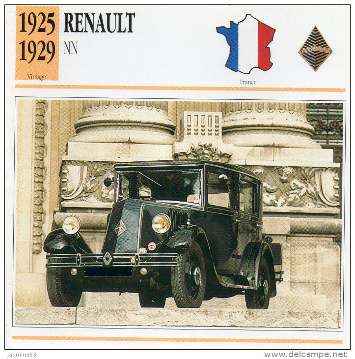 Renault NN 1925-1929 (derrière Il Y A Un Texte Sur Les Caracteristiques De La Voiture) - Voitures