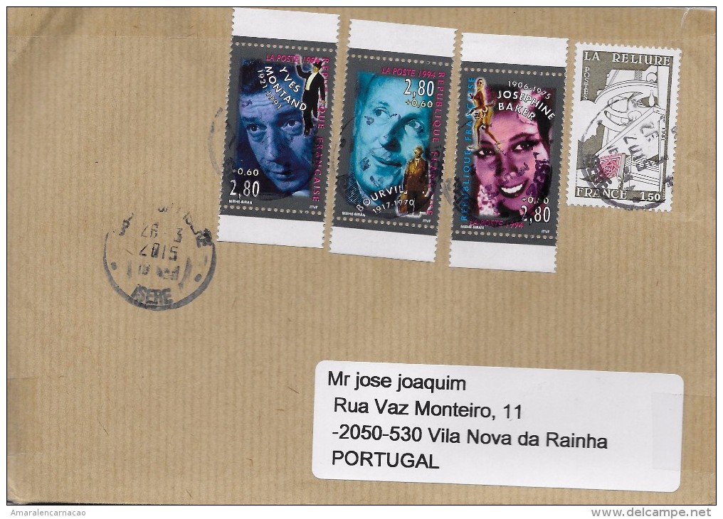 TIMBRES - STAMPS - LETTRE POUR PORTUGAL - MARCOPHILIE - FRANCE - TIMBRES DIVERS - Covers & Documents