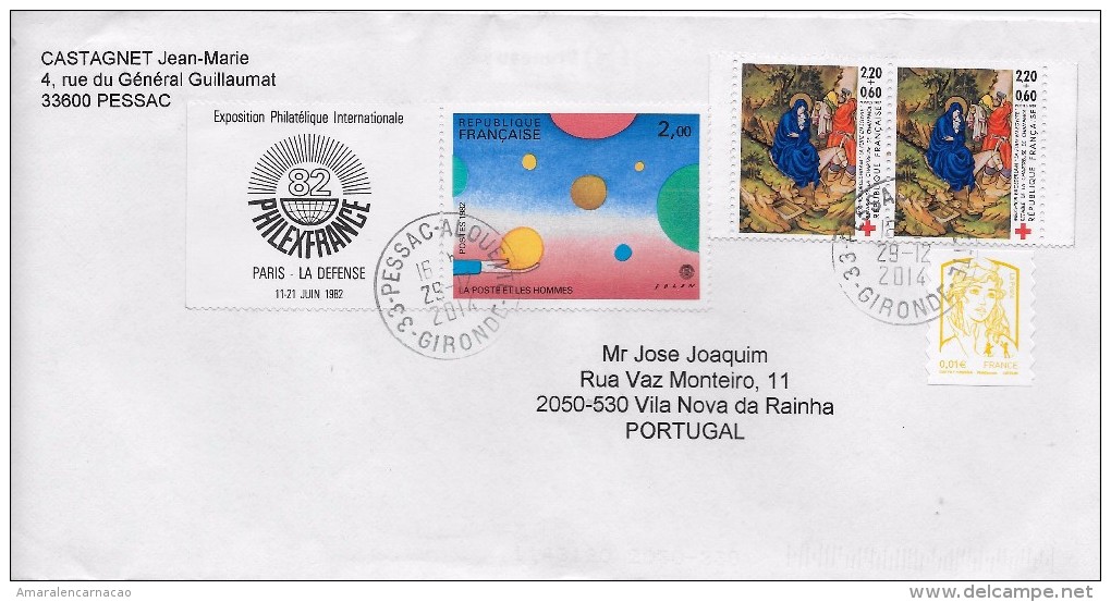 TIMBRES - STAMPS - LETTRE POUR PORTUGAL - MARCOPHILIE - FRANCE - TIMBRES DIVERS - Brieven En Documenten