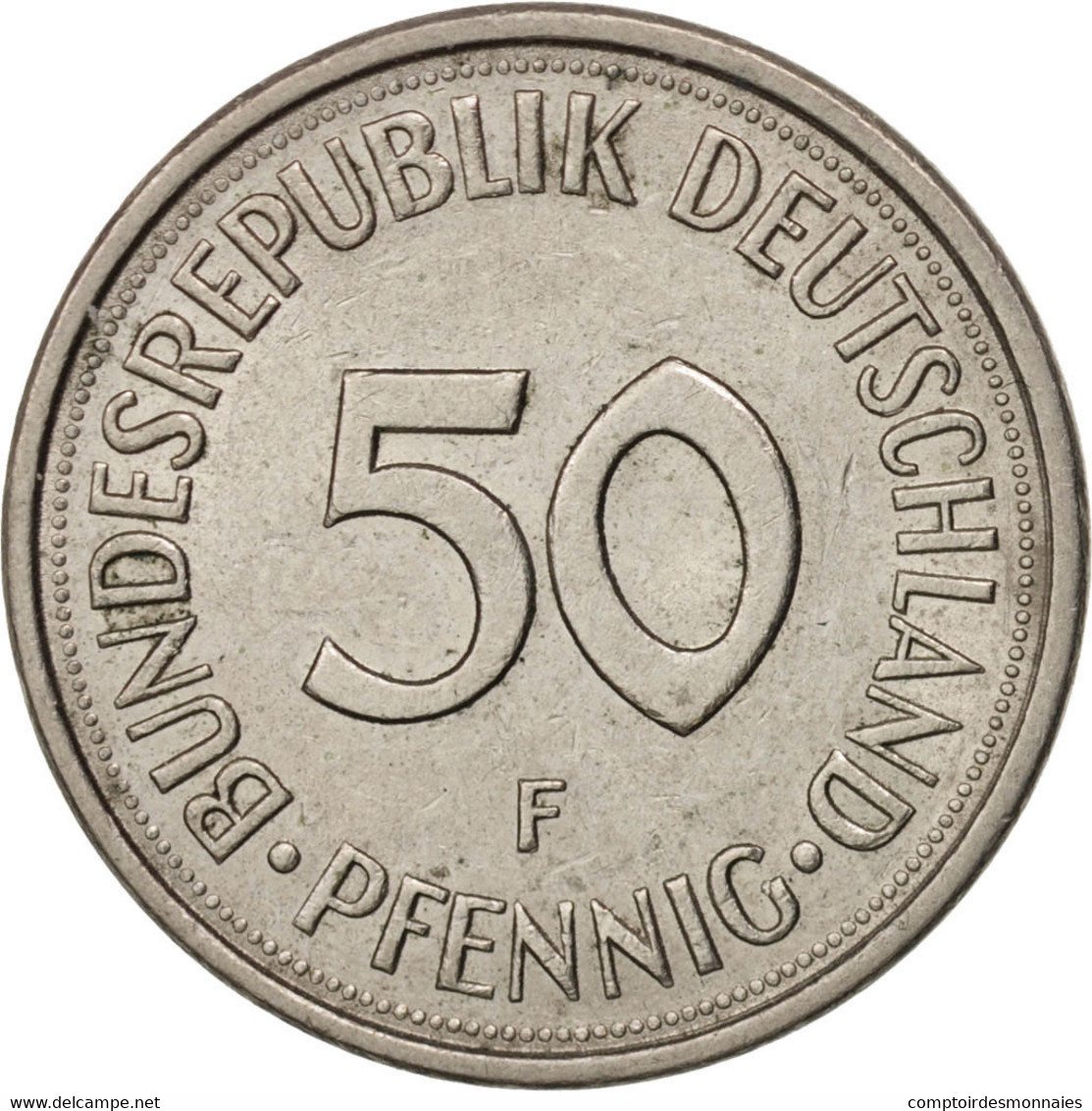Monnaie, République Fédérale Allemande, 50 Pfennig, 1976, Stuttgart, TTB+ - 50 Pfennig