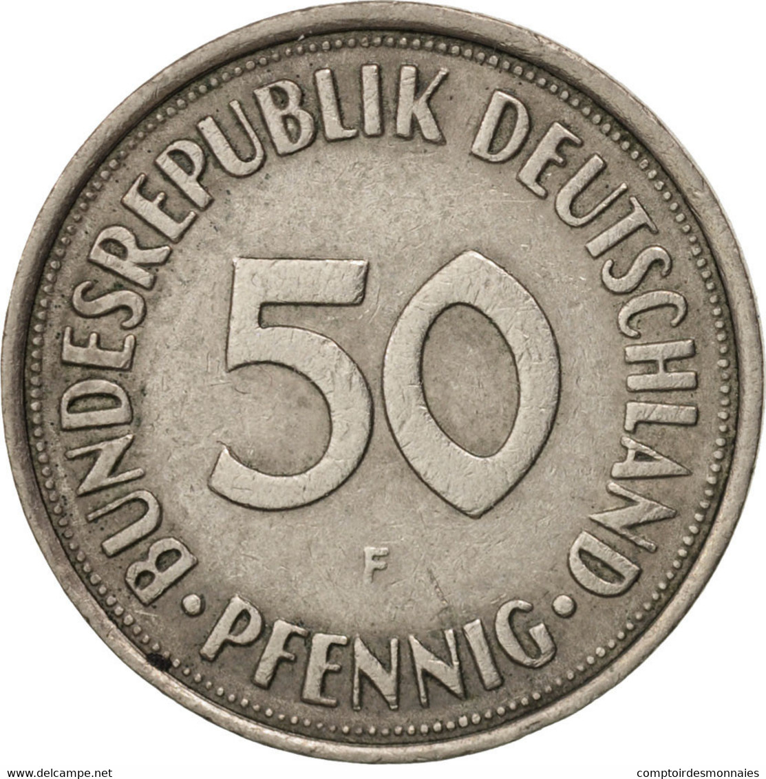 Monnaie, République Fédérale Allemande, 50 Pfennig, 1972, Stuttgart, TTB - 50 Pfennig