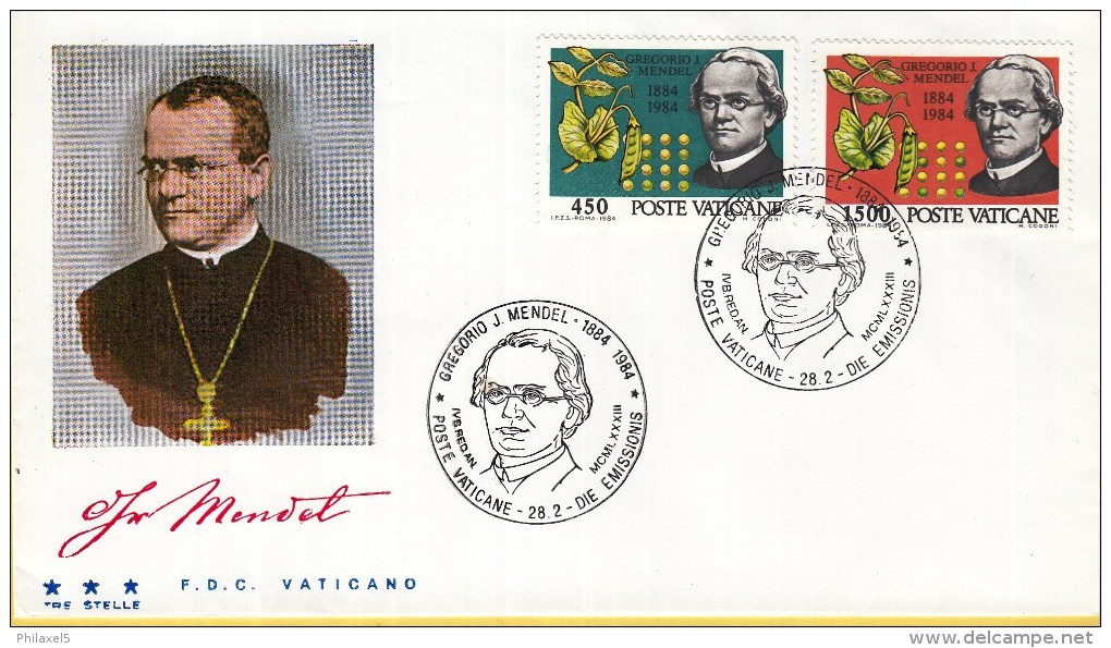 Vaticaan - FDC 28-02-1984 - 100. Todestag Von Gregor Mendel - Michel 844 - 845 - FDC