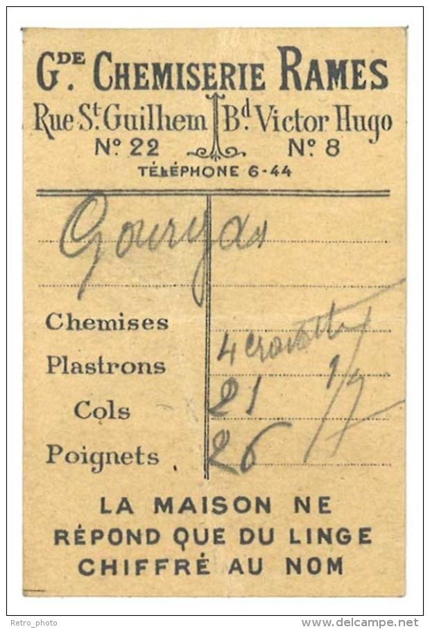 Carte Petit Format : Grande Chemiserie Rames ( Montpellier ) - Autres & Non Classés
