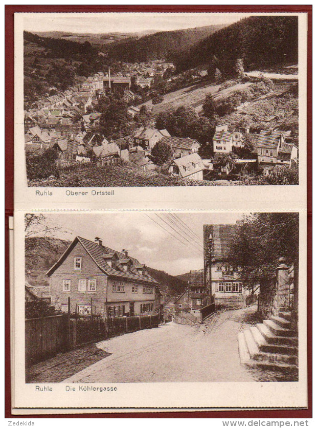 2388 - 8 Alte Ansichtskarte - Ruhle Thal Leporello Jagemann Eisenach - Schmalkalden