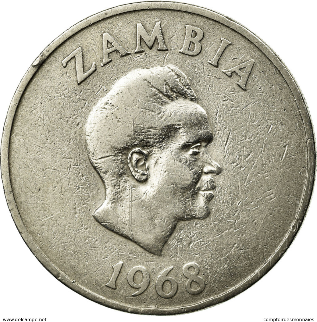 Monnaie, Zambie, 20 Ngwee, 1968, British Royal Mint, TB+, Copper-nickel, KM:13 - Zambie