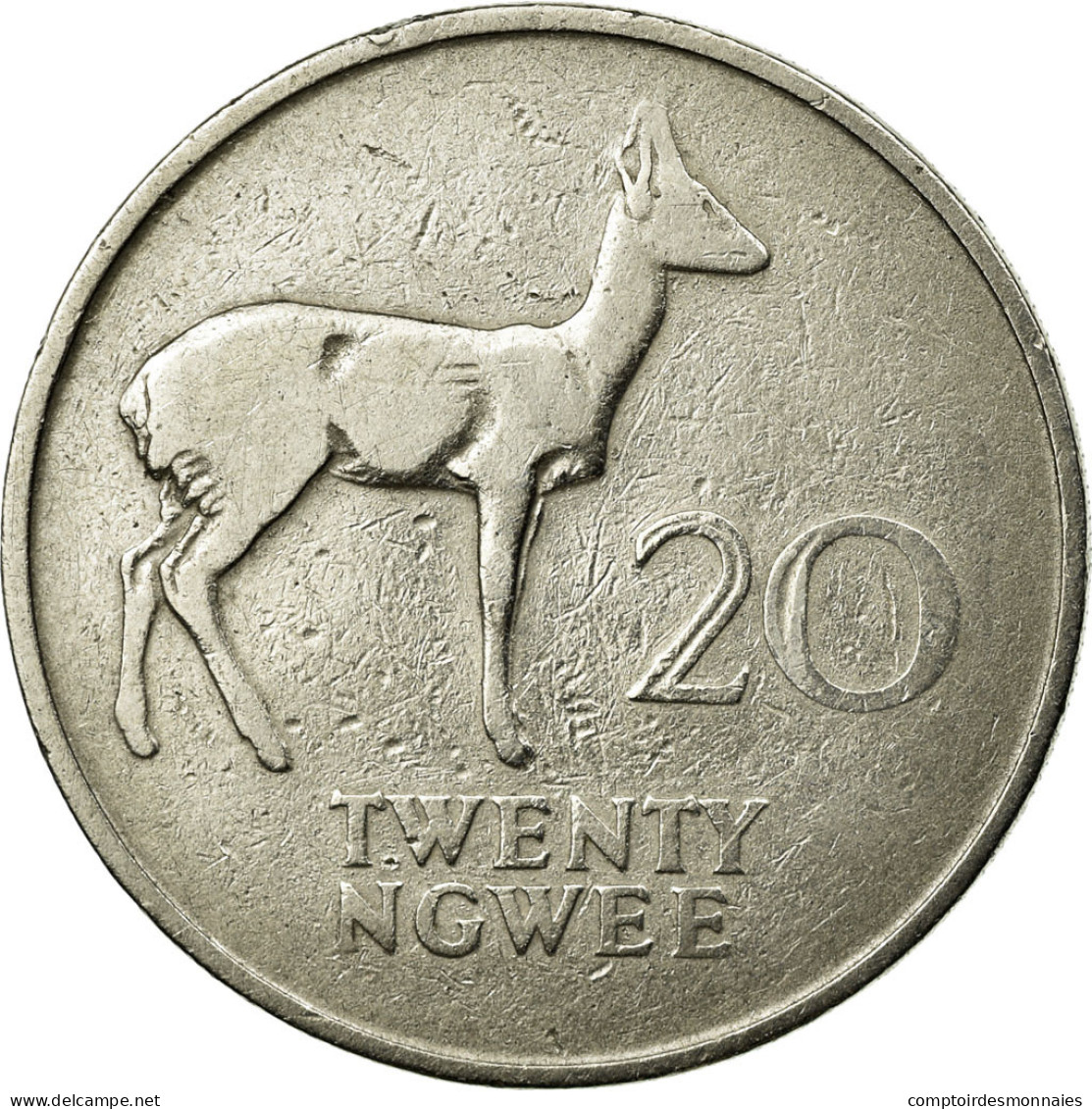 Monnaie, Zambie, 20 Ngwee, 1968, British Royal Mint, TB+, Copper-nickel, KM:13 - Zambia