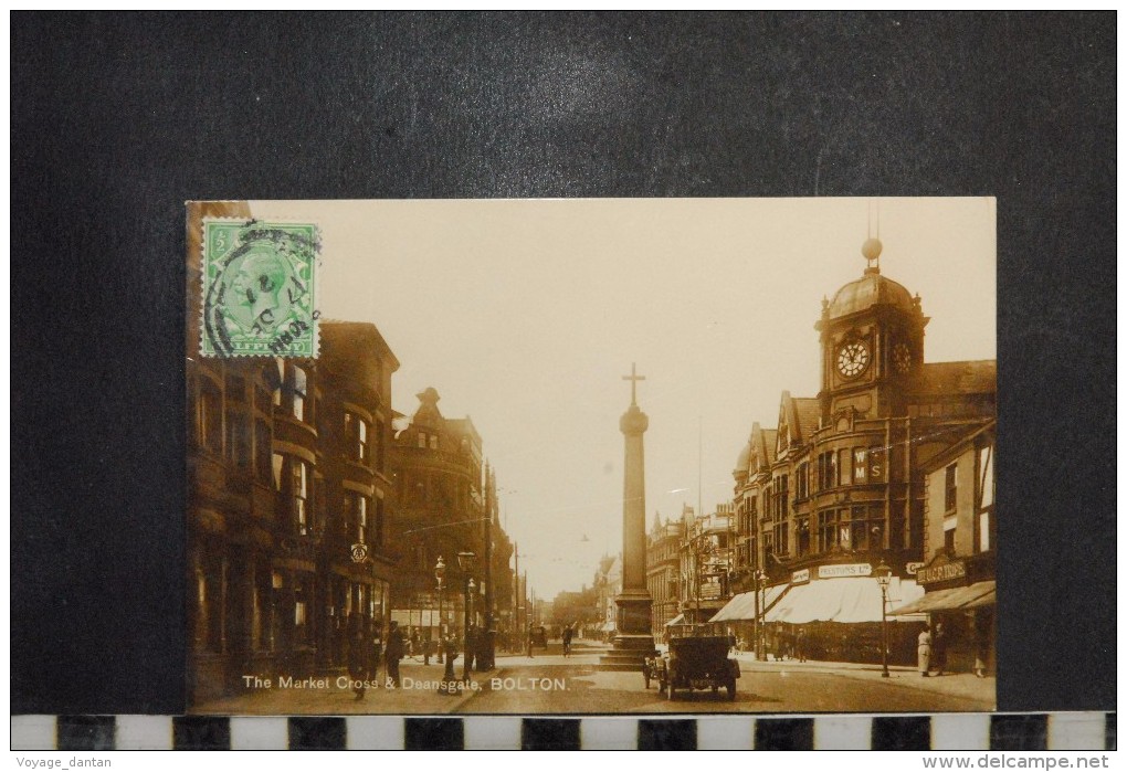 CP, Royaume Uni, Angleterre, The Market Cross And Deansgate BOLTON RARE Automobiles Anciennes - Other & Unclassified