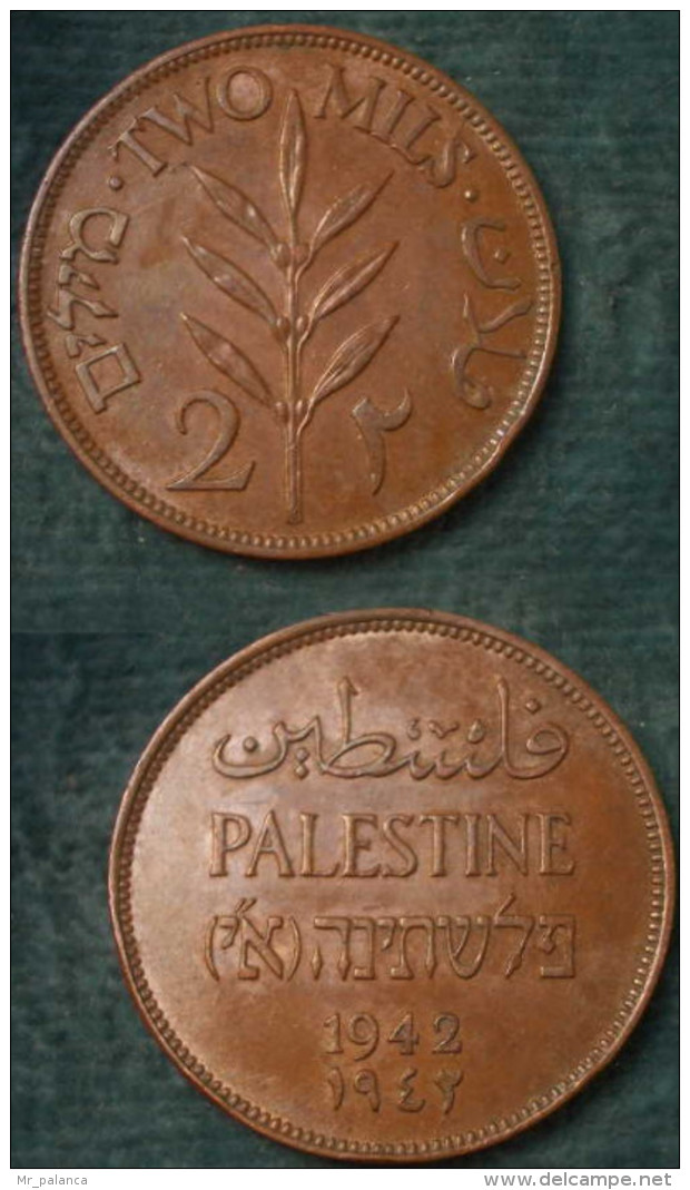 M_p> Palestina - Palestine 2 Mils 1942 - Bella Conservazione - Israele