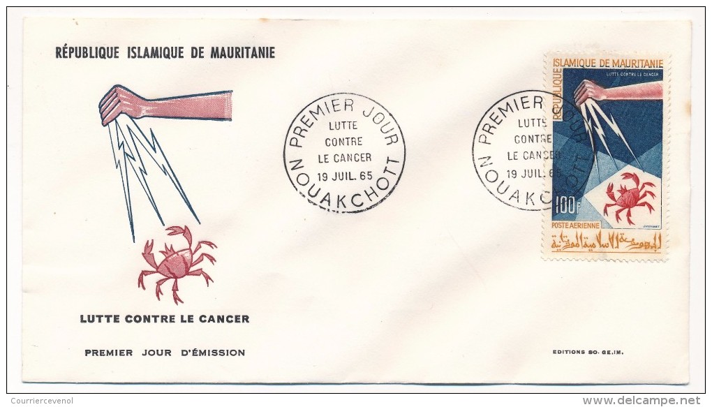 MAURITANIE => Enveloppe FDC => Lutte Contre Le Cancer - 19 Juillet 1965 - Nouakchott - Mauritanië (1960-...)