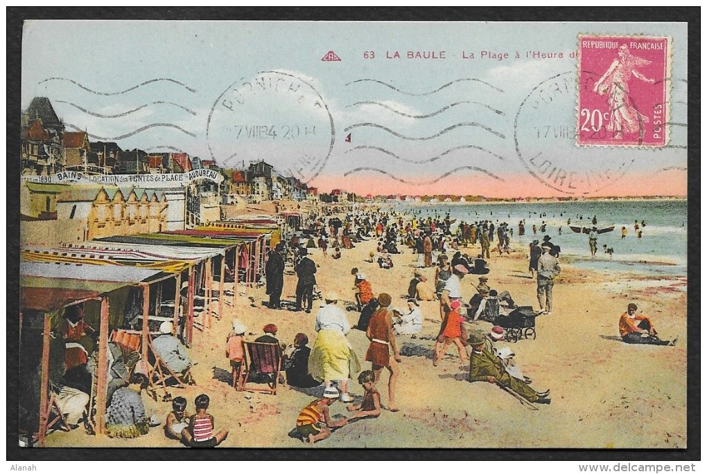 LA BAULE Rare Colorisée La Plage à L'heure Du Bain (CAP) Loire Atlantique (44) - La Baule-Escoublac