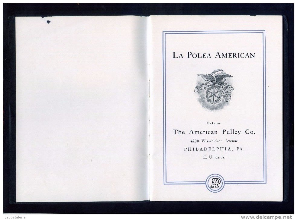 *The American Pulley Cº* Poleas American. Tapas Y 28 Págs. Meds: 143x194 Mms. - Máquinas