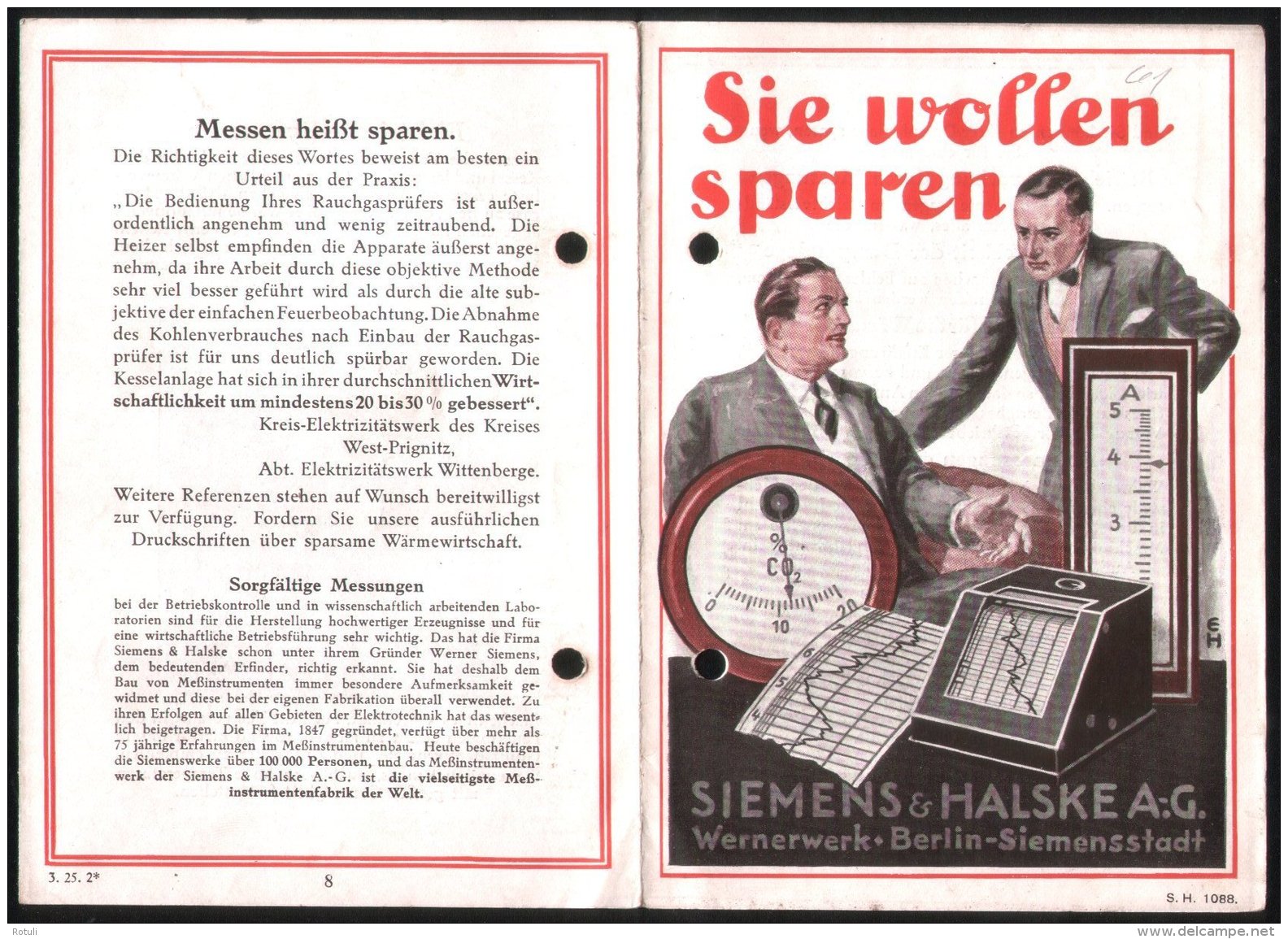 Siemens &amp; Halske 1930's Advertising Brochure 'Sie Wollen Sparen' - Pubblicitari