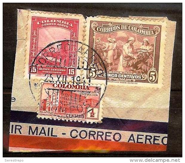 COLOMBIA 1941.12.25 [MC8;493&522-1] Fragment Of Postal History - MOMPOS Postmark - Colombia