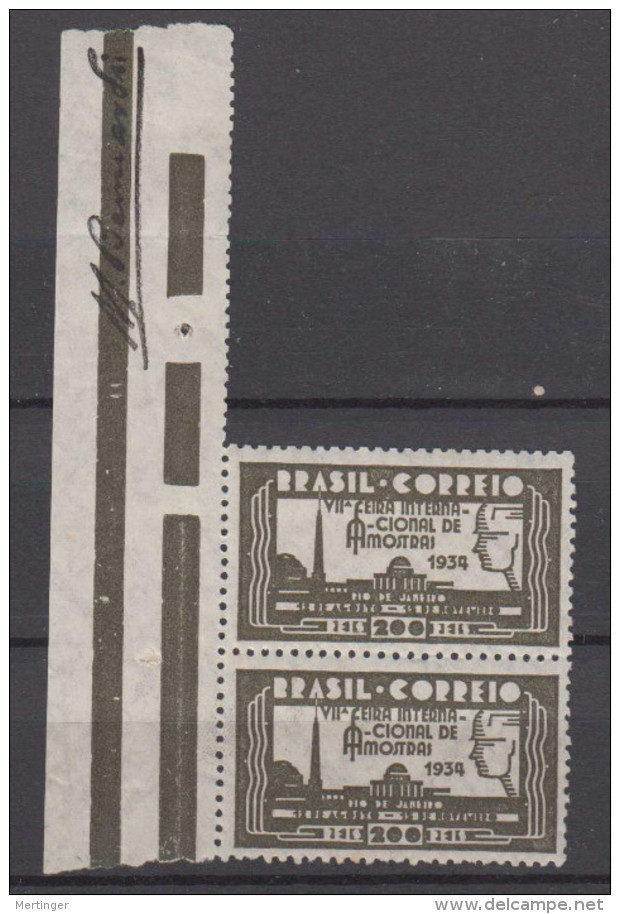 Brazil Brasil Mi# 405 ** MNH Pair FEIRA DE AMOSTRAS RIO 1934 - Ongebruikt