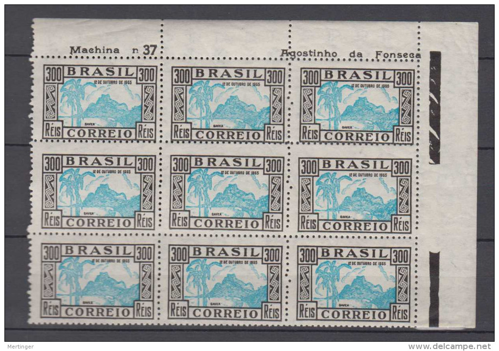 Brazil Brasil Mi# 435 ** MNH Corner Block Of 9 DIA DA CRIANCA 1935 - Ongebruikt