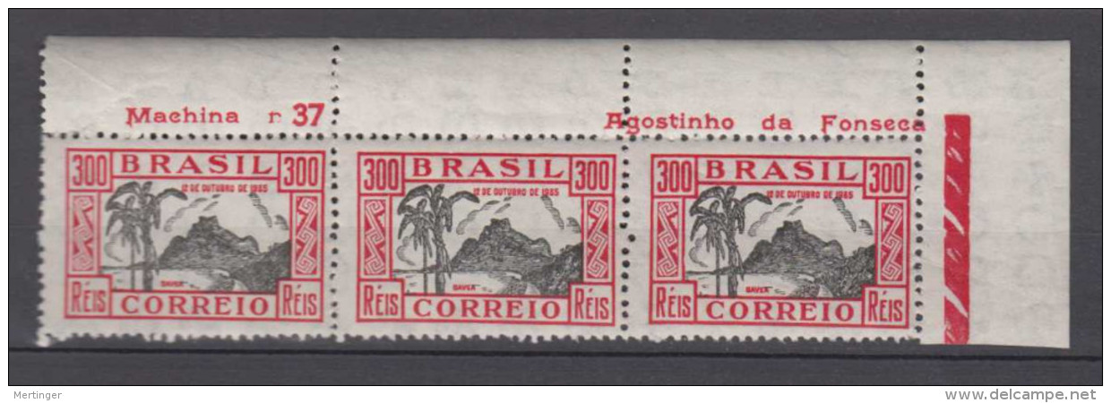 Brazil Brasil Mi# 438 ** MNH Corner Strip Of 3 Imprint  DIA DA CRIANCA 1935 - Nuevos