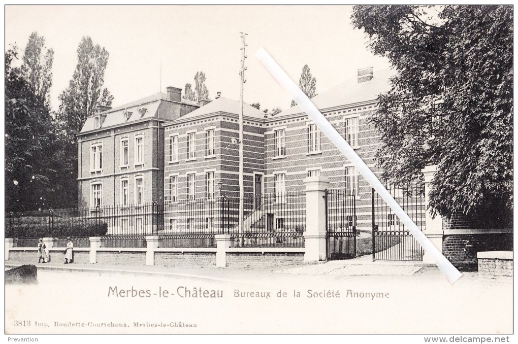 MERBES-le-CHATEAU - Bureaux De La Société Anonyme - Superbe Carte  Circulée En 1905 Vers Namur - Merbes-le-Château