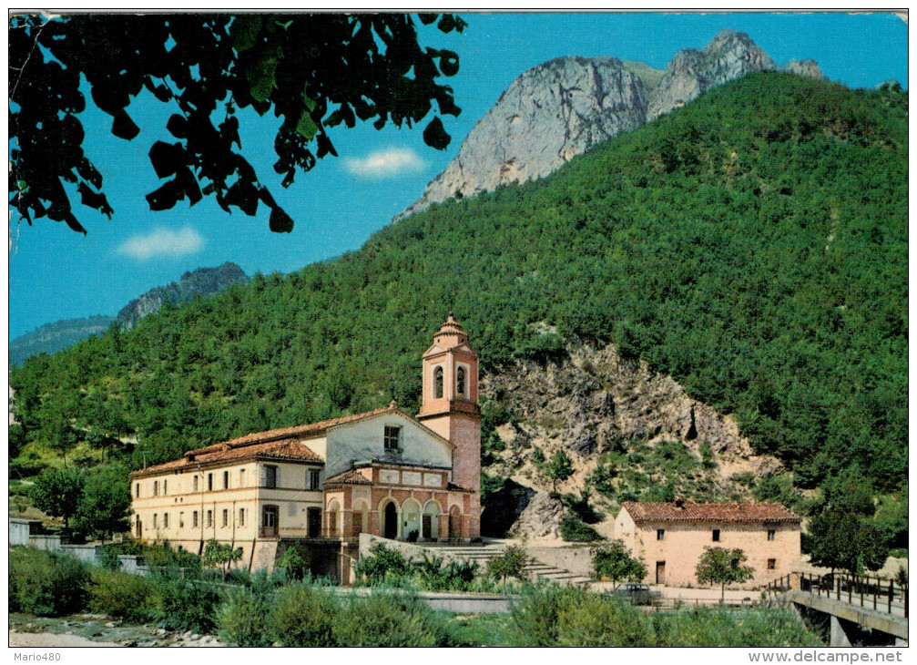 MONTEFORTINO   SANTUARIO  MADONNA DEL LAMBRO CON IL BALZO ROSSO     (VIAGGIATA) - Altri & Non Classificati