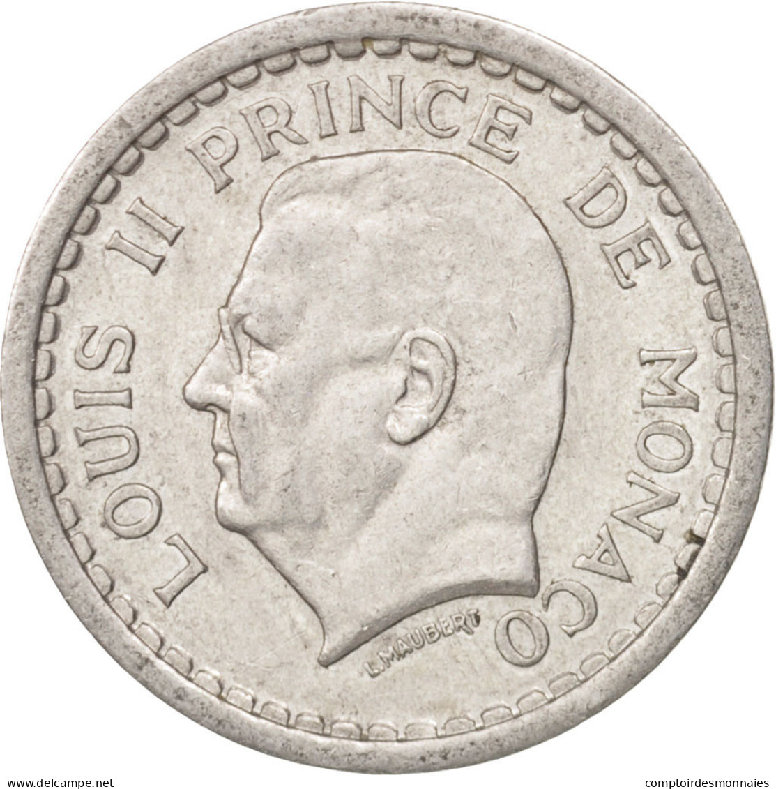 Monnaie, Monaco, Louis II, Franc, 1943, TTB+, Aluminium, KM:120 - 1922-1949 Louis II