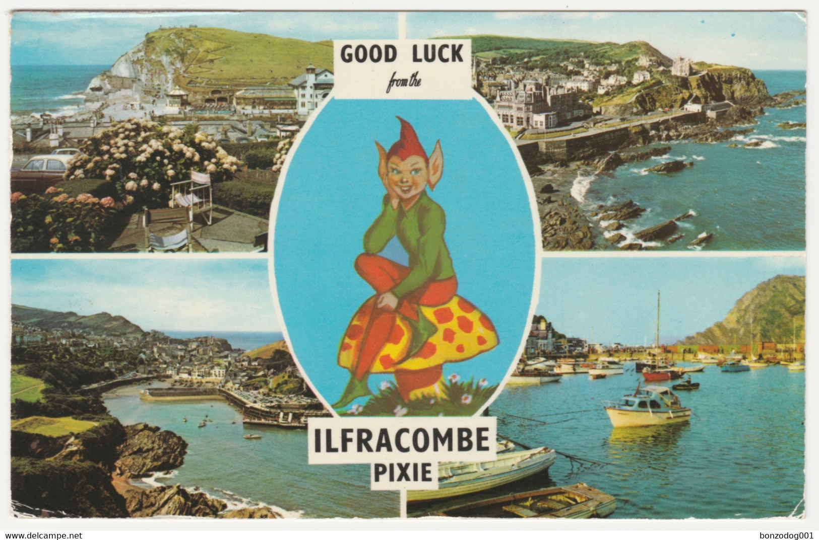 Good Luck From The Ilfracombe Pixie. Multiview. Wildersmouth Beach And The Tors, Capstone Hill - Ilfracombe