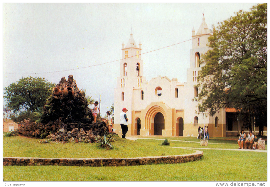 POSTACRD POSTAL PARAGUAY - TOBATI - IGLESIA PARROQUIAL Y MONUMENTO AL CANTARO - Paraguay