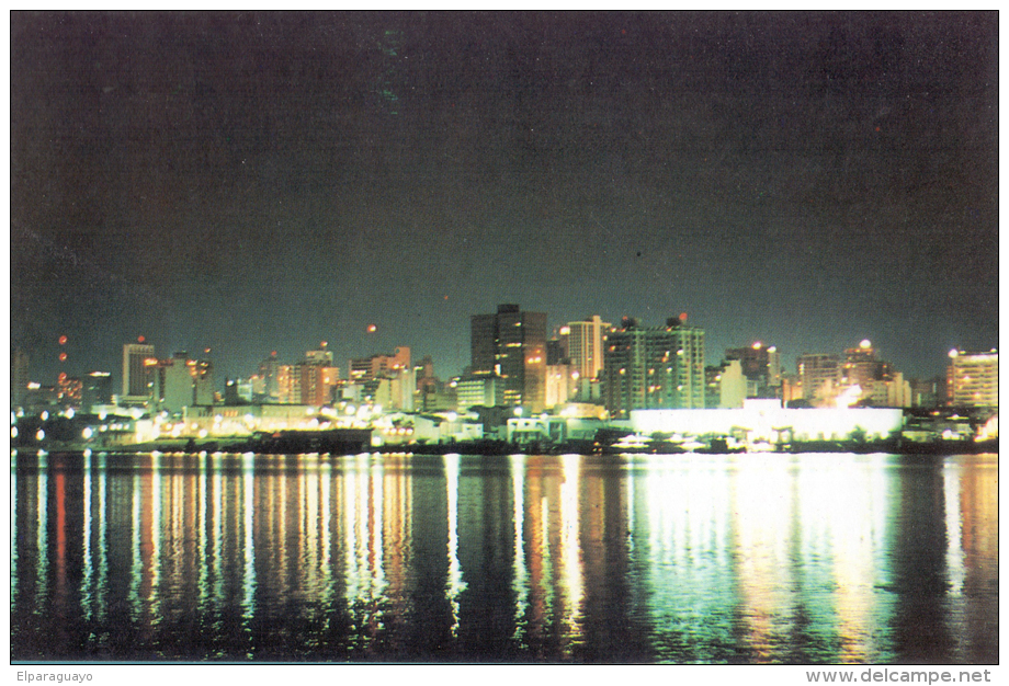 POSTCARD POSTAL PARAGUAY - ASUNCION - VISTA NOCTURNA DESDE LA BAHIA - Paraguay