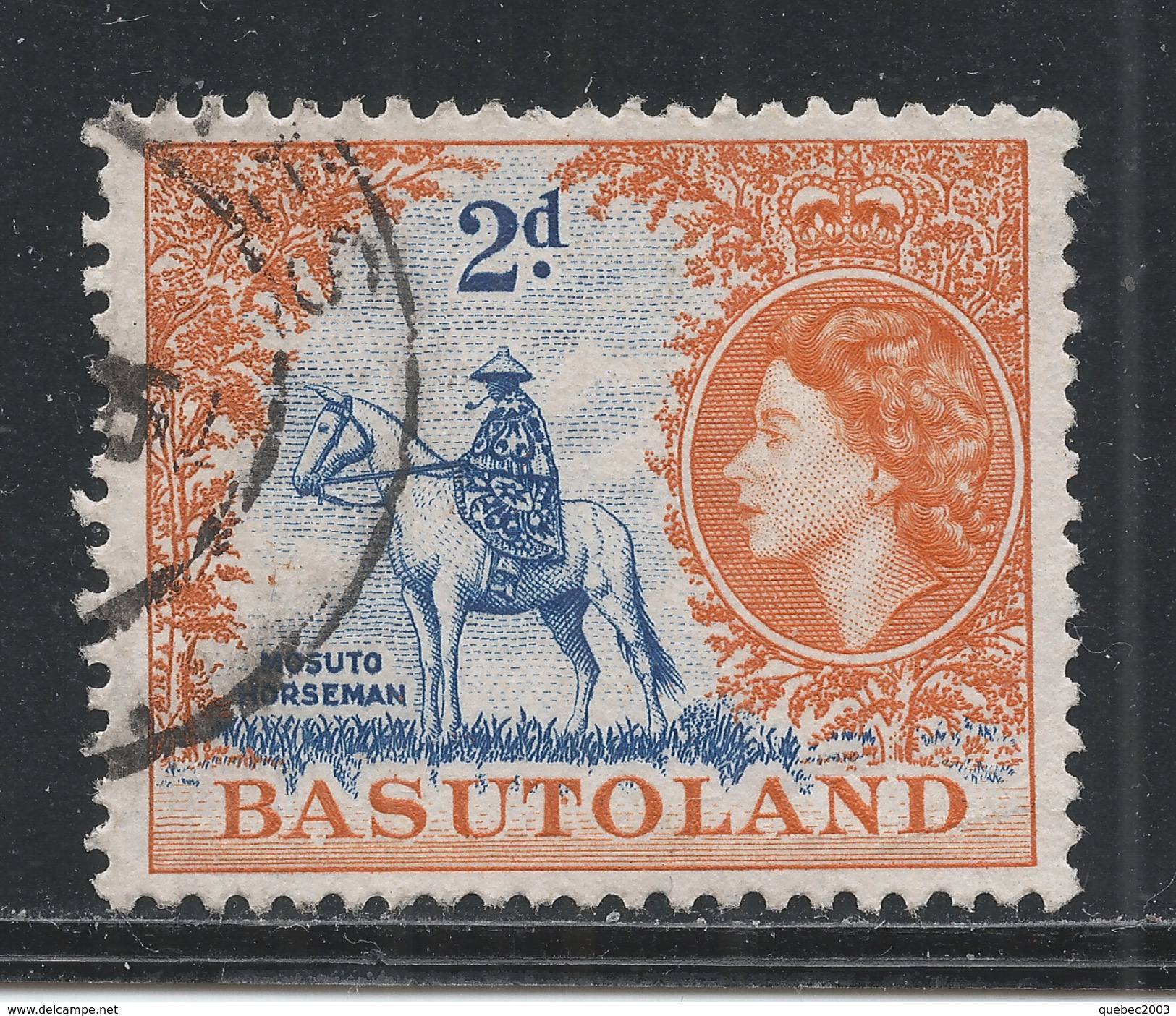 Basutoland 1954. Scott #48 (U) Mosotho Horseman * - 1933-1964 Colonie Britannique