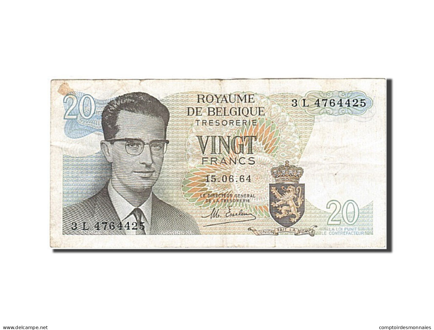 Billet, Belgique, 20 Francs, 1964-1966, 1964-06-15, KM:138, TB+ - Other & Unclassified