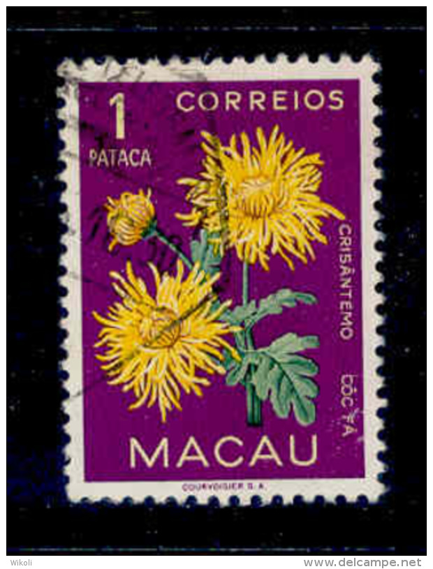 ! ! Macau - 1953 Flowers 1 P - Af. 381 - Used - Oblitérés