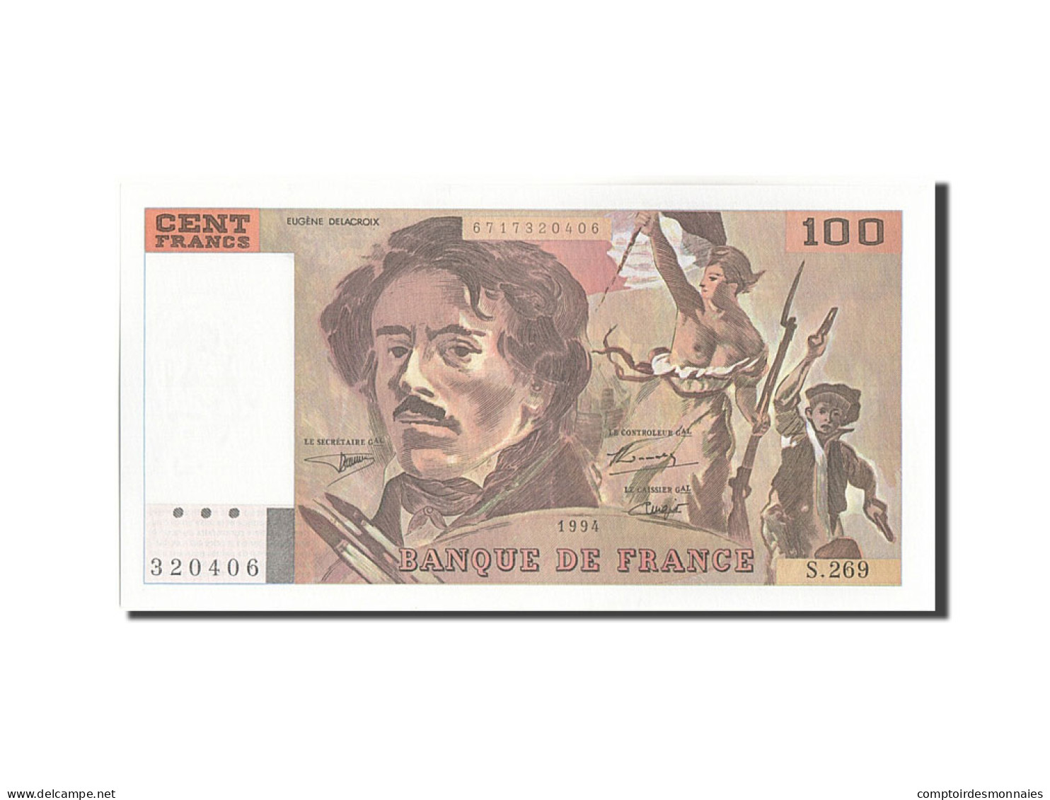 Billet, France, 100 Francs, 100 F 1978-1995 ''Delacroix'', 1994, 1994, NEUF - 100 F 1978-1995 ''Delacroix''
