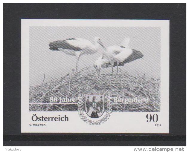 Austria Black Print - Schwarzdruck Mi 2965 - White Stork (Ciconia Ciconia), Coat Of Arms - 2011 - Used Stamps