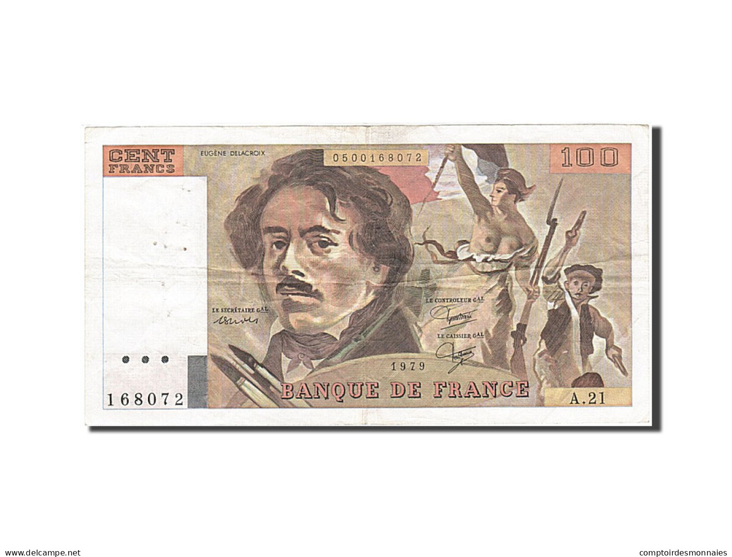 Billet, France, 100 Francs, 1978, 1979, TTB, Fayette:69.3, KM:154b - 100 F 1978-1995 ''Delacroix''