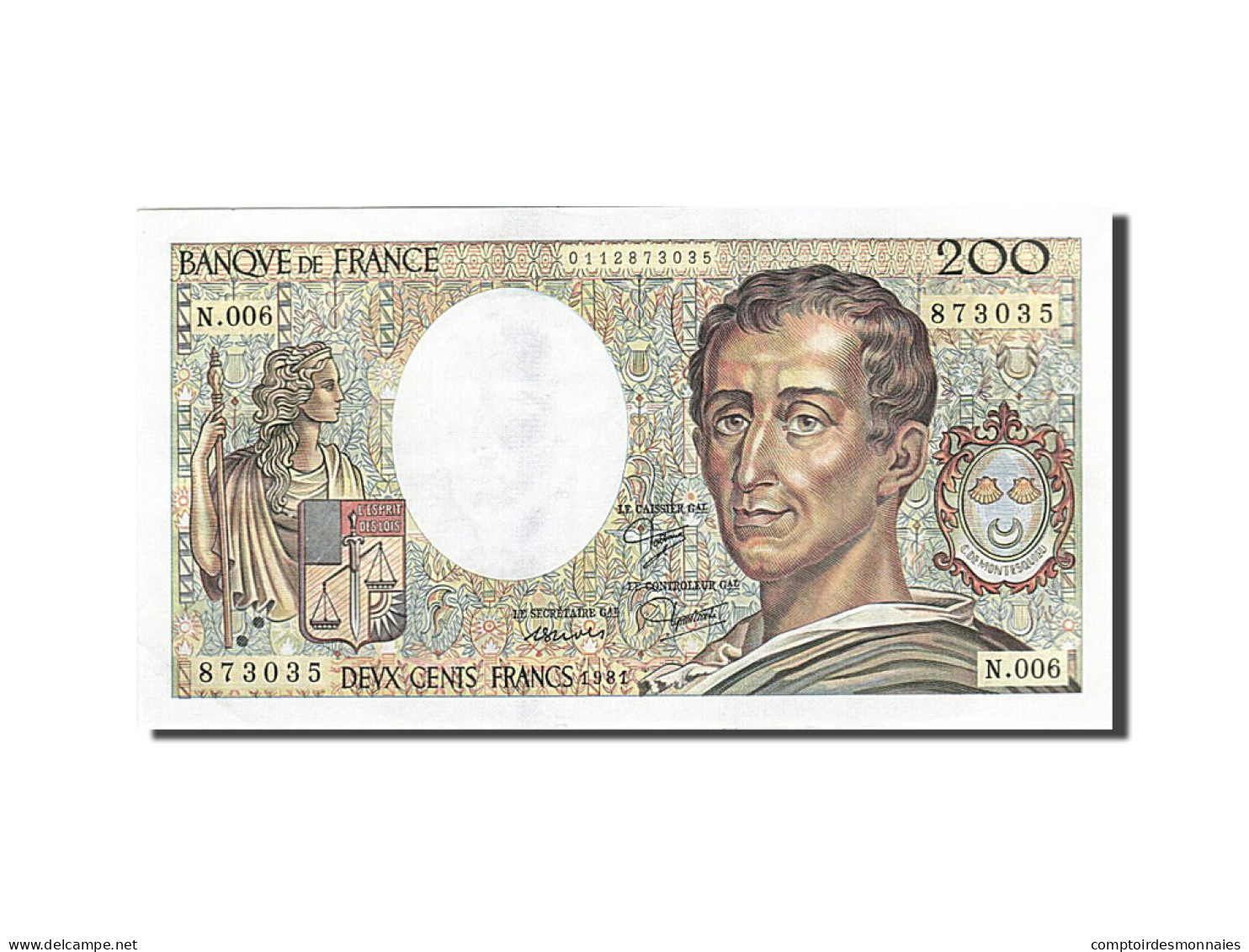 Billet, France, 200 Francs, 1981, 1981, SPL+, Fayette:70.1, KM:155a - 200 F 1981-1994 ''Montesquieu''