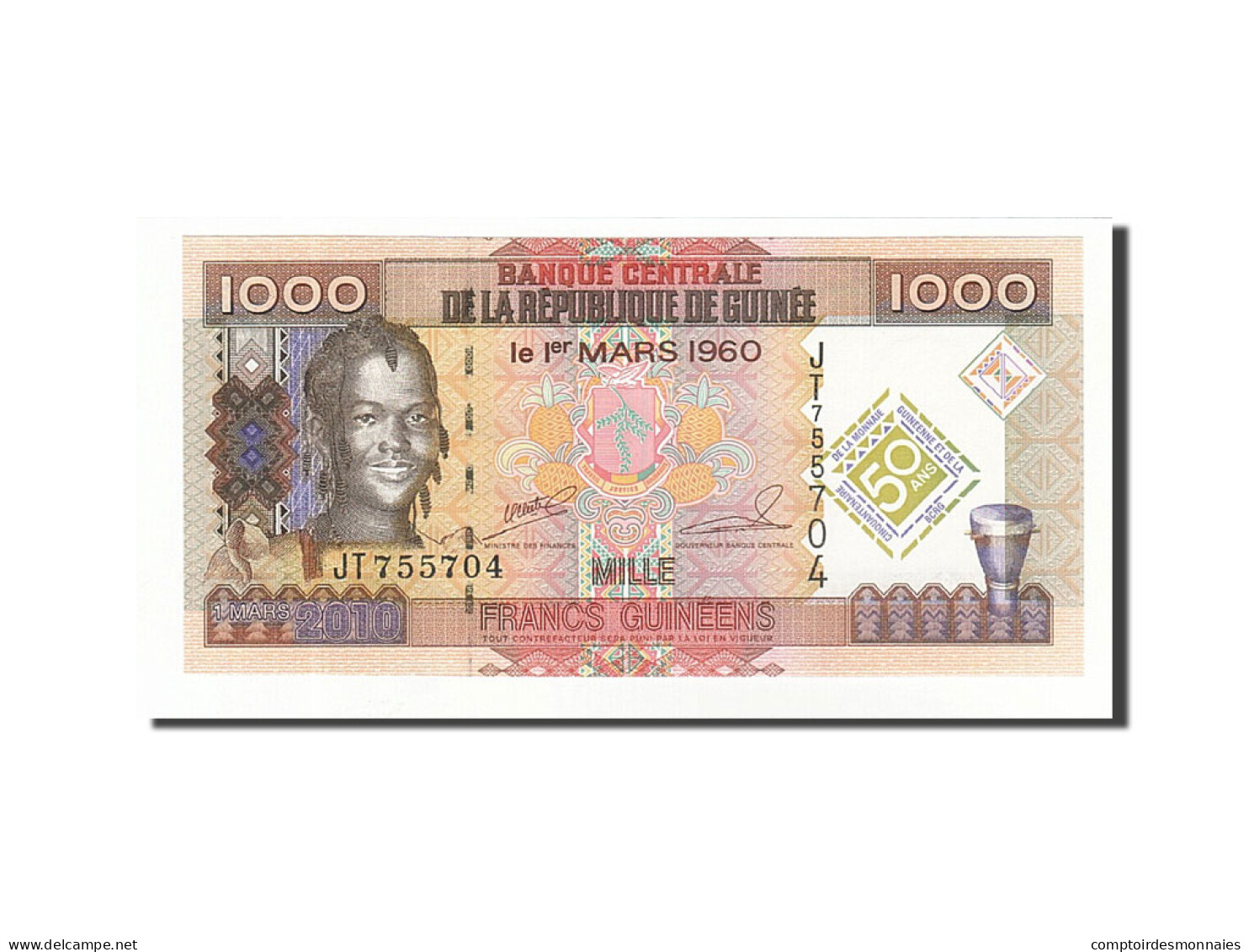 Billet, Guinea, 1000 Francs, 2010, 2010-03-01, KM:43, NEUF - Guinea