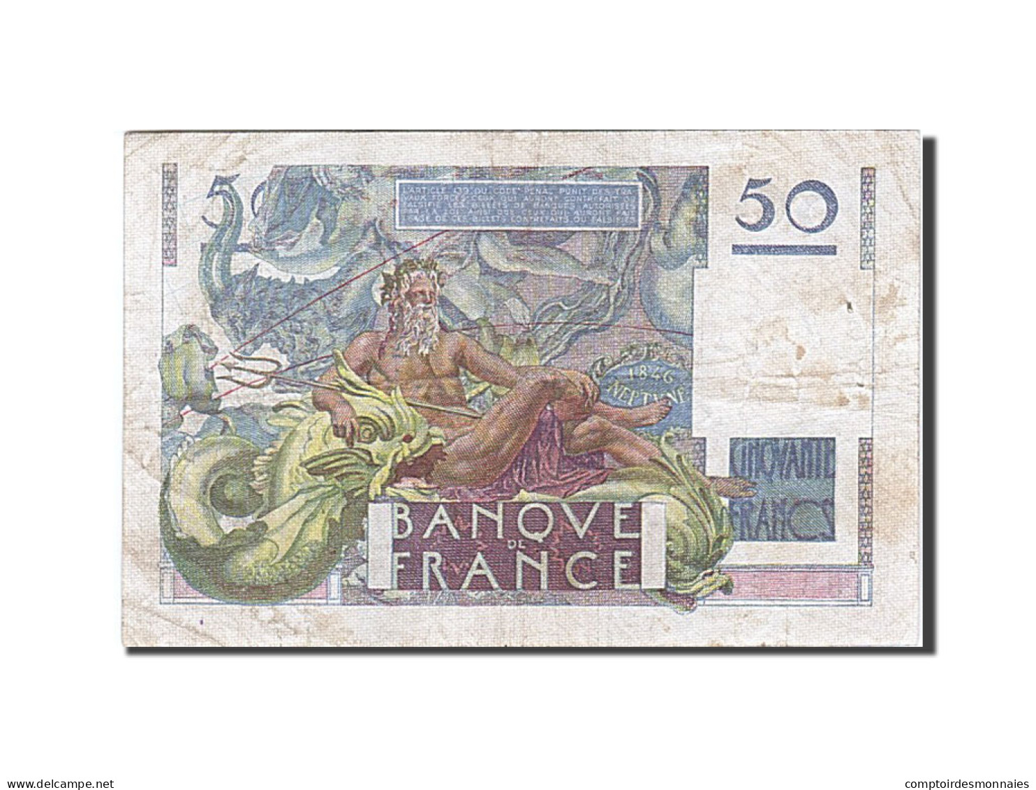 Billet, France, 50 Francs, 1946, 1946-03-28, TTB, Fayette:20.2, KM:127a - 50 F 1946-1951 ''Le Verrier''