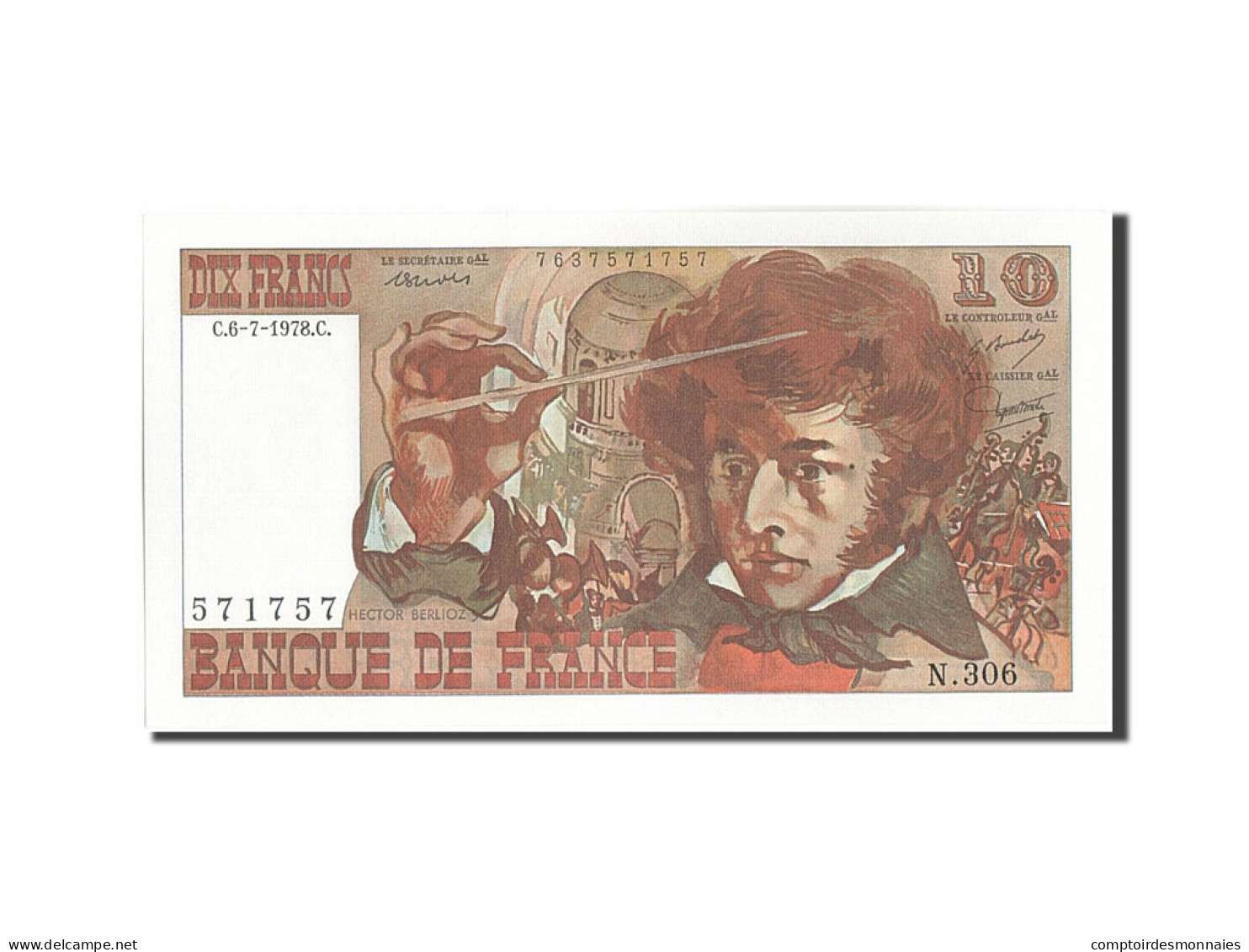 Billet, France, 10 Francs, 10 F 1972-1978 ''Berlioz'', 1978, 1978-07-06, SPL+ - 10 F 1972-1978 ''Berlioz''