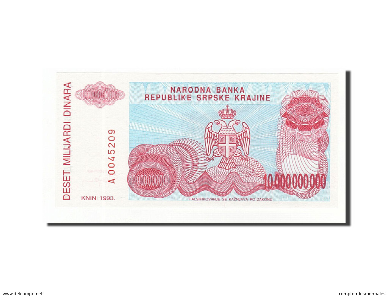 Billet, Croatie, 10 Milliard Dinara, 1993, 1993, KM:R28a, NEUF - Croatia